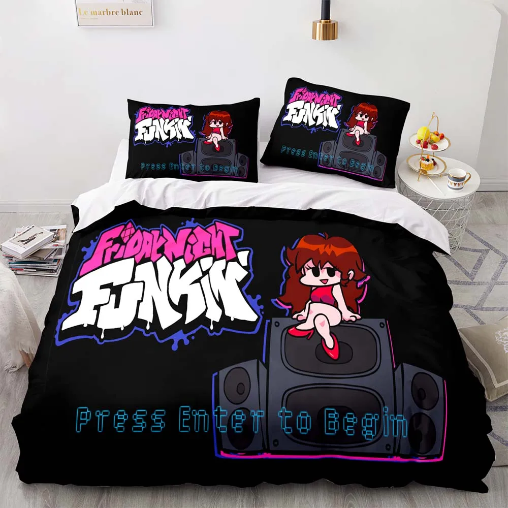 Friday Night Funkin Bedding Set Single Twin Full Queen King Size Kawaii Bed Set Aldult Kid Bedroom Duvetcover Sets 3D Print 016 