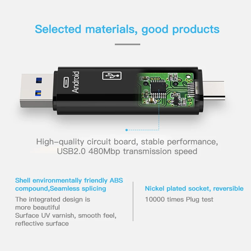 KUULAA все в одном type C USB 3,0 Micro USB адаптер SD/Micro SD/TF кард-ридер OTG Andriod PC внешний мульти-карт памяти