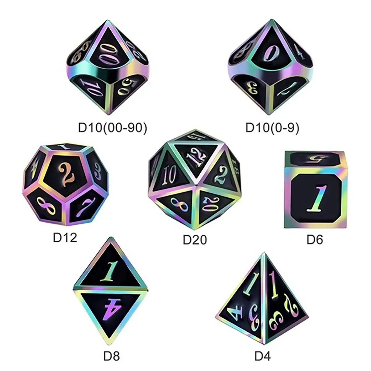  11 types Metal Dice Set Party Supplies Dice Playing Game table Poker Card Board Game Dungeons Drago