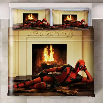 

Deadpool Superhero 3Pcs/Set Bedding Set Sheet Children Room Bed Sheet Pillow case Bedding Set