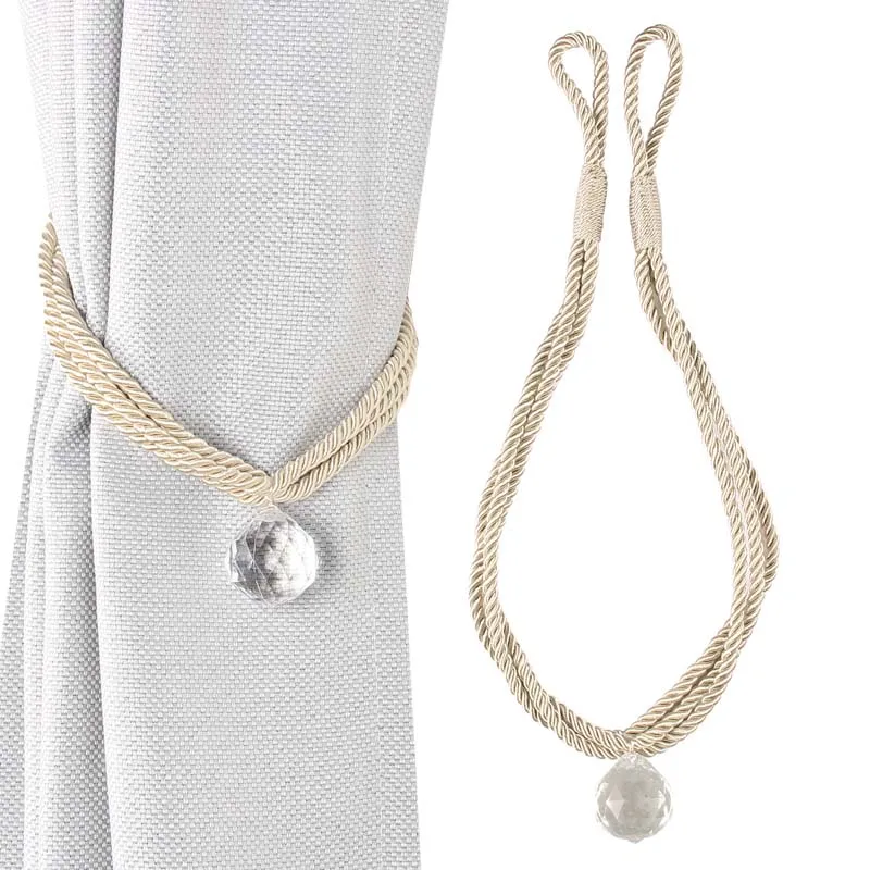 1Piece Crystal Beaded Tassel Curtain Tieback Room Accessories Curtains Holders Buckle Rope Home Decoration Bead Curtain Bandage