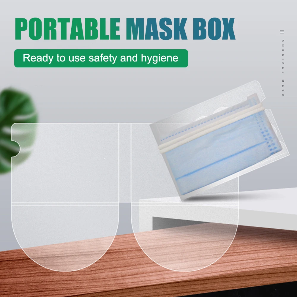 

Portable Dustproof Mask Case Foldable Disposable Face Masks Container Disposable Mask Storage Box Storage Organizer