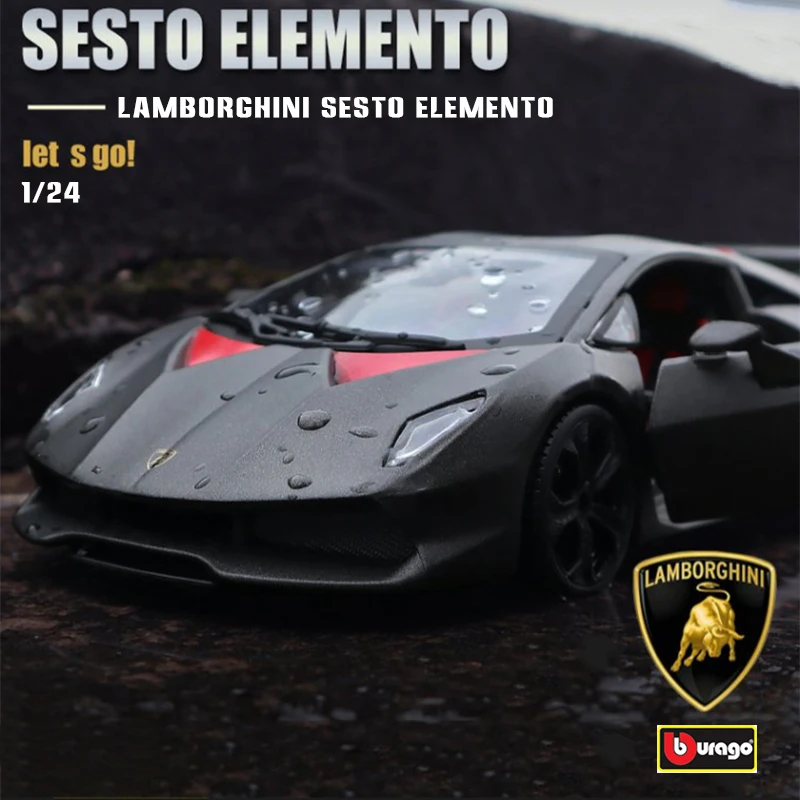 Bburago 1:24 Lamborghini Sesto Elemento Terzo Millennio alloy car model simulation decoration collection gift Die casting model bburago 1 18 new style ferrari sf90 convertible car model die casting model simulation car decoration collection gift toy