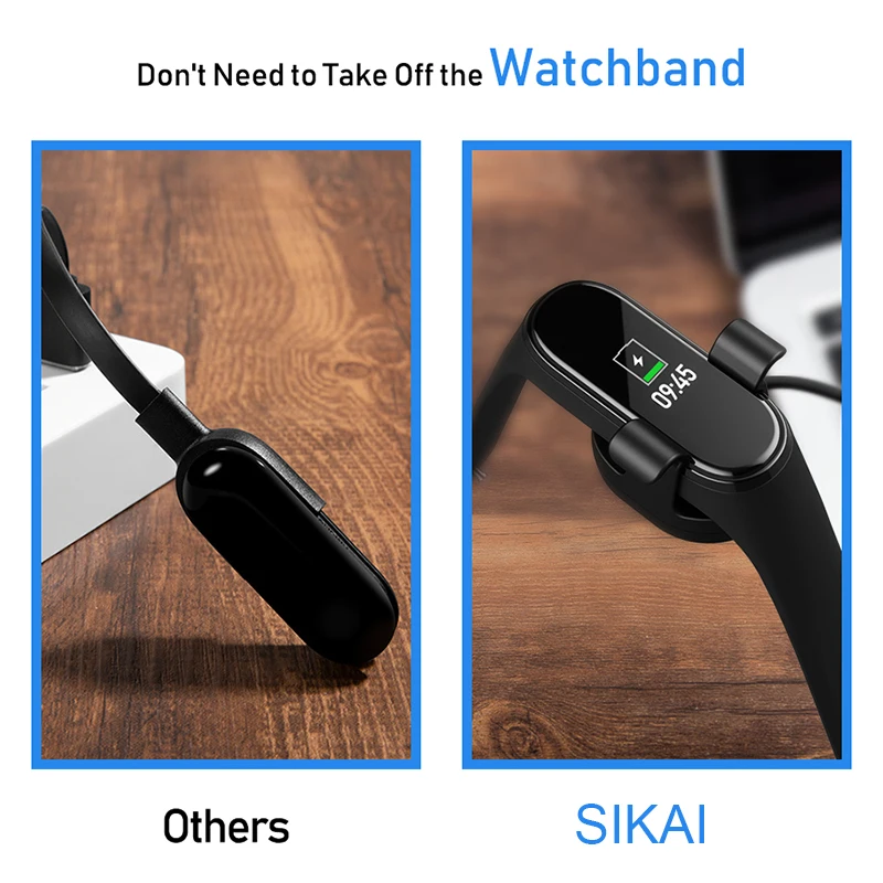 SIKAI для xiaomi mi Band 4 Кабель зарядного устройства mi band 4 для xiaomi mi band 4 глобальная зарядка USB зарядное устройство для xiaomi smart band 4