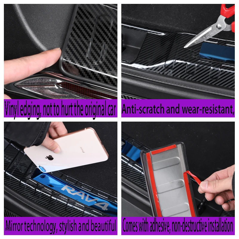 2020 for Toyota RAV4 rear guard sill strip stainless steel welcome pedal modification decoration accessories dedicated