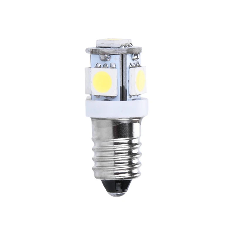 E10 DC 3V 9V светодиодный светильник лампы 5SMD 5050 Замена интерьера Фонари вспышка