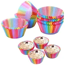 Aliexpress - 100 Pcs Cupcake Cases Paper Cups Wrapper Rainbow Paper Liners Muffin Baking Cases for Oven Dessert Wedding Party Birthday