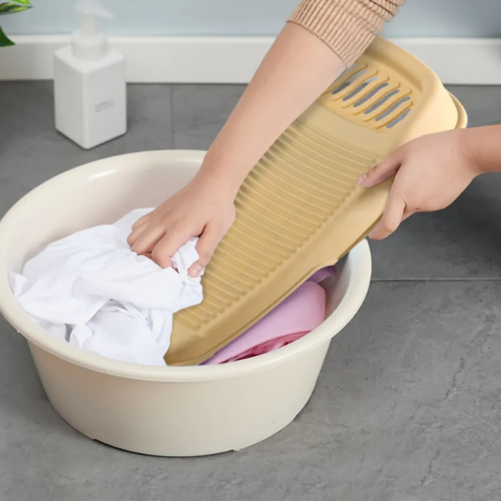 Plastic Thicken Washboard with Soap Holder Box Portable Clothes Washing Board Bathroom Antislip Laundry Accessories Tools