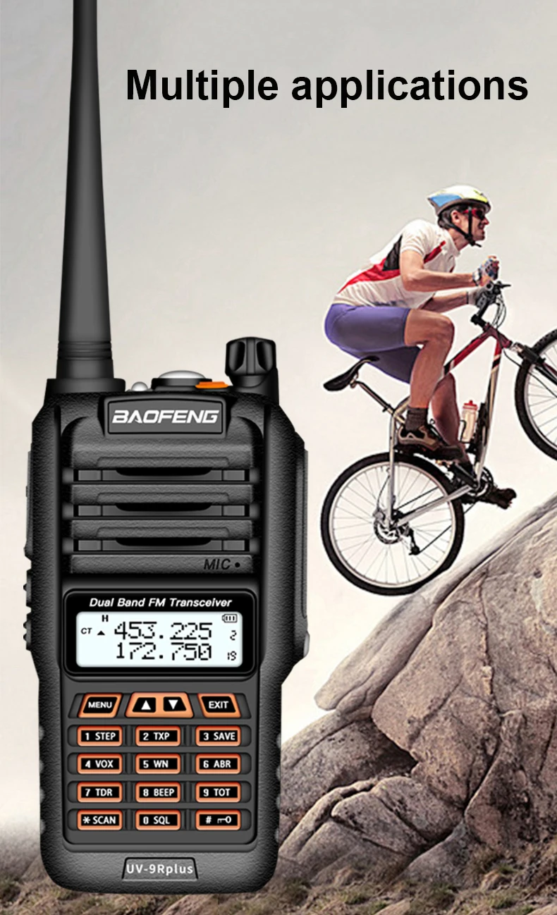 Long Range Walkie Talkie Baofeng UV 9R Plus V2 160 Chanels 2 way radio 30kms