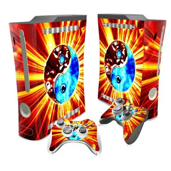 

Skin Sticker Cover For Xbox 360 slim Console with 2PCS Controllers Decal