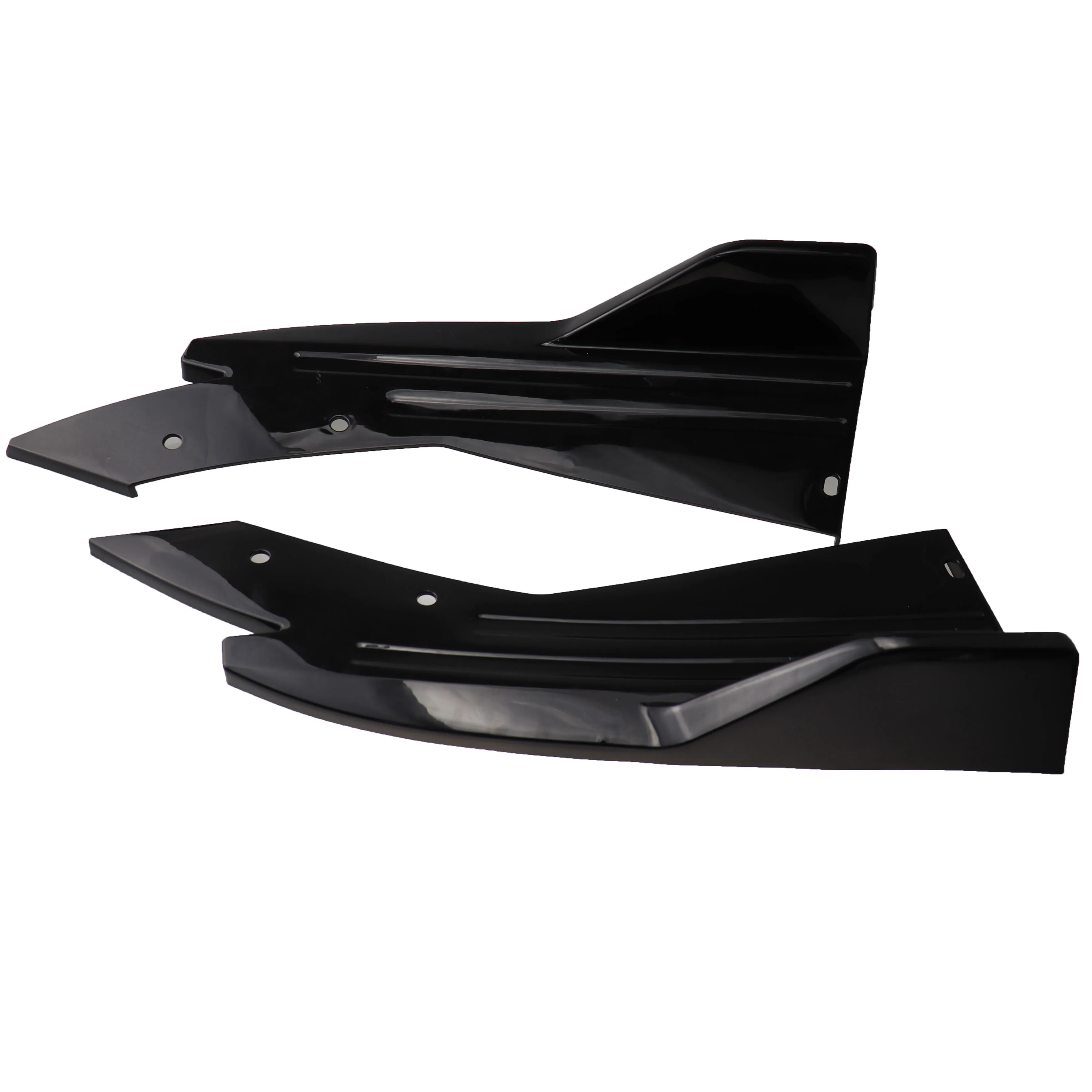 Universal Rear Bumper Spoiler Canard Fin Diffuser Winglet Side Skirt Lip Wing Trim Wrap Angle Splitter Guard Pretective 1 Pair