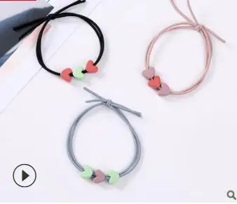 Heart 200 шт/Партия DIY мульти Смола пентаграмма волос высокопрочный любящее сердце резинки для волос Инструменты для укладки аксессуары HA784 - Цвет: Heart