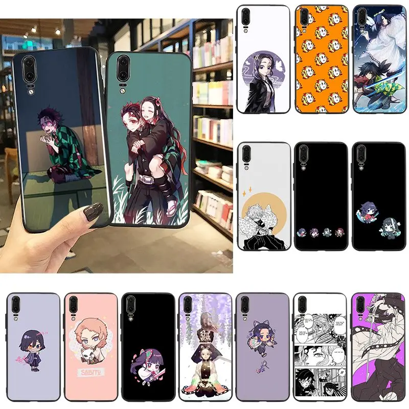 Demon Slayer: Kimetsu no Yaiba черный чехол для телефона huawei P10 lite P20 pro P30 Psmart mate 20 | Мобильные
