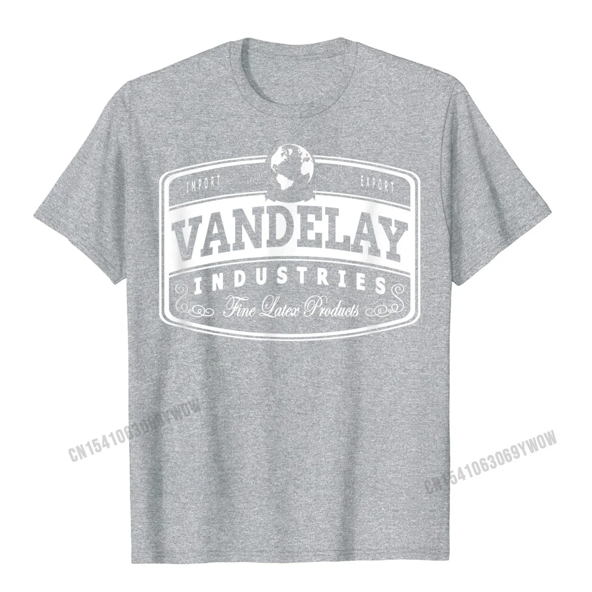 Men Wholesale Print Tees Crew Neck Thanksgiving Day 100% Cotton Top T-shirts Printed On Short Sleeve Casual Tee-Shirt Vandelay Industries Fine Latex Products Funny Parody T-Shirt__837 grey