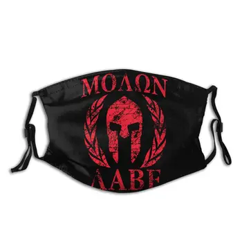 

Molon Labe Spartan Helmet Sparta Reusable Face Mask Anti Bacterial Dust Protection Cover Respirator Muffle Mask with Filters