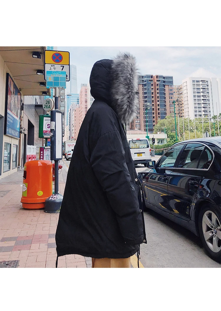 LAPPSTER Мужская Зимняя шерстяная парка Толстая куртка однотонная теплая корейская модная ветровка мужская черная Harajuku Kpop Дизайнерская куртка