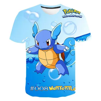 

3D baby girls clothes kawaii Pokemon T Shirt kids Pikachu Children's clothes cute Anime camiseta gift boys clothes tee Top