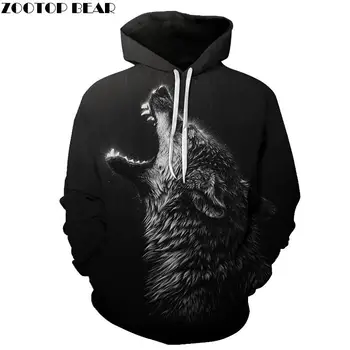 

Howling Rain Wolf Hoodies Men 3D Sweatshirts Brand Hooded Pullover Male Tracksuits Unisex 6XL Quality Boy Hoodie Fashion Outwear