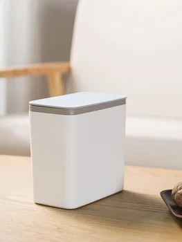

Trash Barrel Household Trash Wastebasket Small Coffee Table Garbage Can Desktop Classification Dormitory Trash Can Mini Plastic
