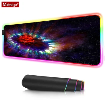 

Extended Mouse Pad Universe Nebula Starry Nigh Computer Keyboard Mat Stitched Edges Base Mouse Pad Optimized for Gamer 80x30cm