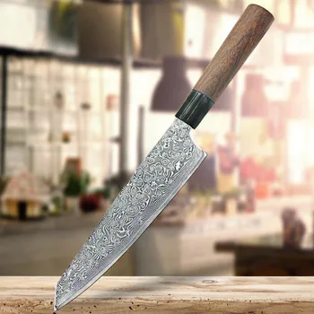 

CL -U14 8 Inch Handmade Chef Knife Japanese 67 layers of Damascus steel Knives Stainless Steel Slicing Tools Wood Handle