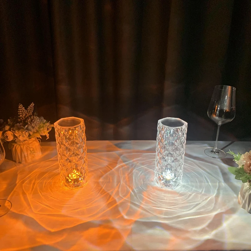 Designer Diamond Table Lamp Modern Led Lamps For Bedroom Decoration Romantic Clear Lampshade Living Room Art Deco Night Lights