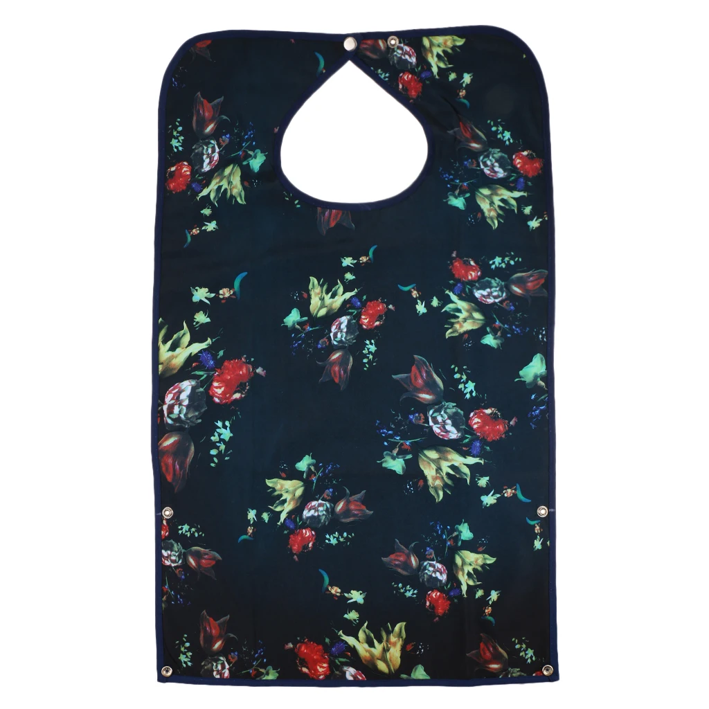 Pack of 2 Reusable Adult Bib Clothing Protector Waterproof Crumb Catcher Washable Men Women Apron Eating Aid 