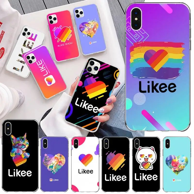 Забавный чехол Likee для телефона с котом медведем любовным сердцем iPhone 11 pro XS MAX 8 7 6