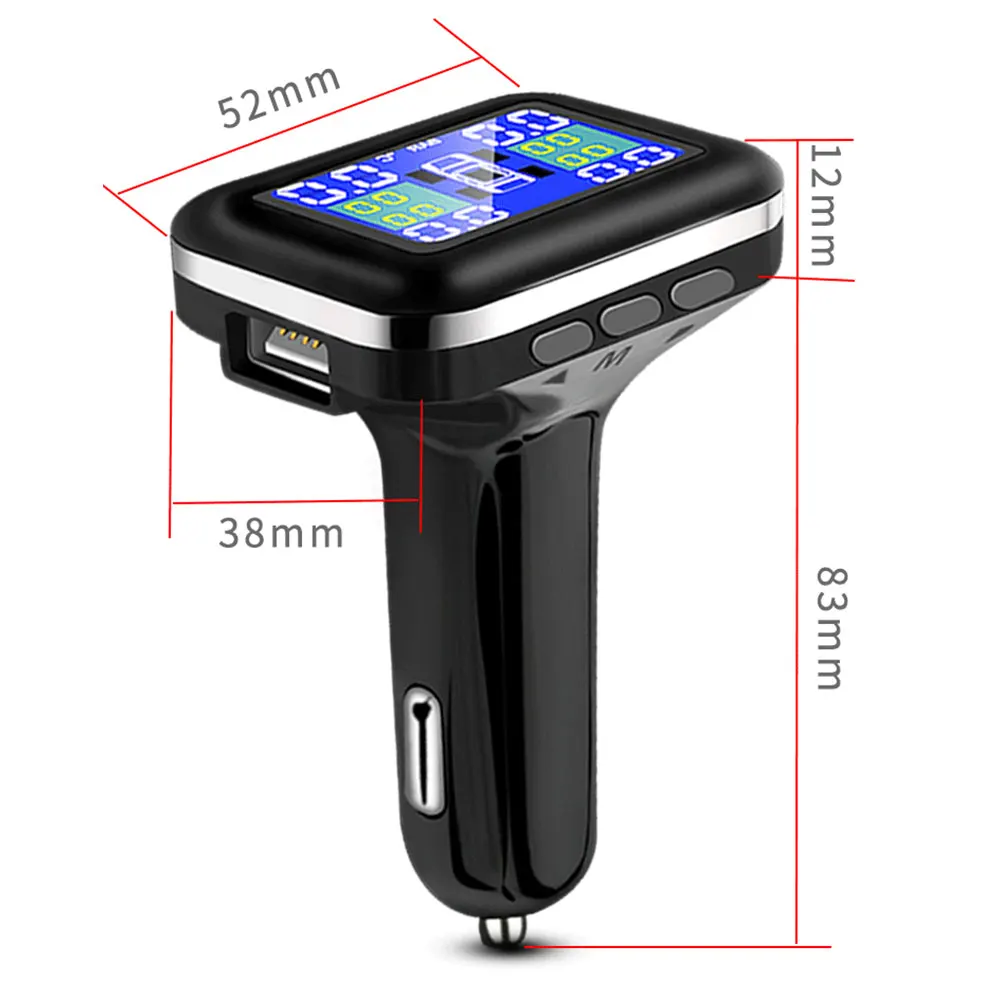 TMPS Android USB для toyota, система контроля давления в шинах, ЖК-дисплей, типометр, автомобильный TPMS, прикуриватель, 4 внешних датчика