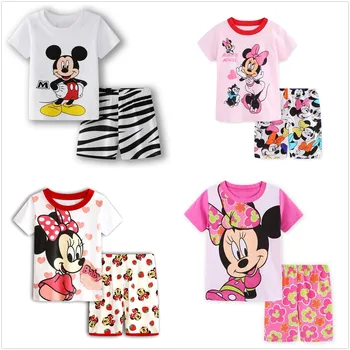 

Children Homewear Sleepwear 2020 New Summer Cute Girl Princess Pajamas For Girls Boys Cotton Cartoon Pyjamas Clothes Sets 2-7 y