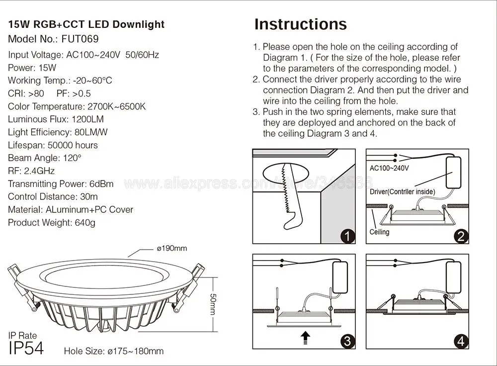 + cct luz led 220v, 2.4 v,