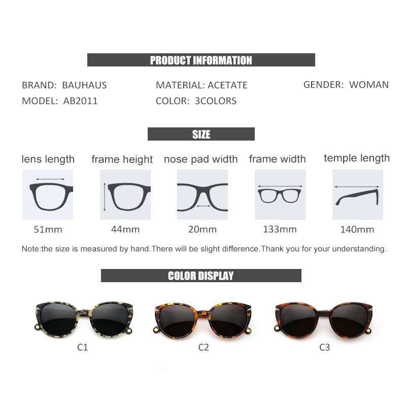 Bauhaus дизайнерские стильные модные женские солнцезащитные очки с оправой, Мужские Винтажные Солнцезащитные очки AB2011