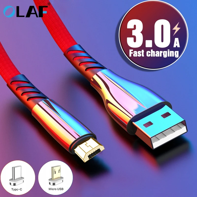 Olaf 3A Micro USB кабель 2 м 3 быстрое зарядное устройство usb для samsung Xiaomi Android Мобильный