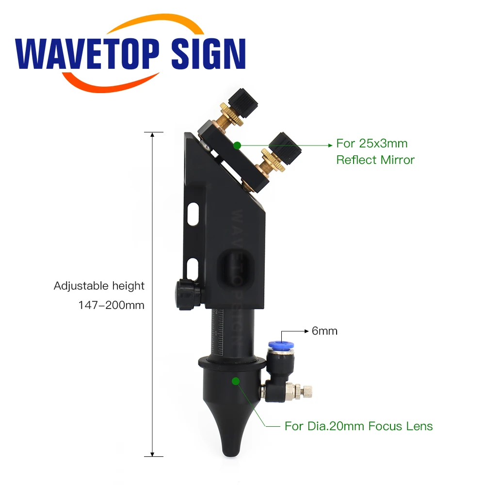 Бесплатная доставка WaveTopSign Co2 лазерная головка для фокусировки объектива D20mm F50.8