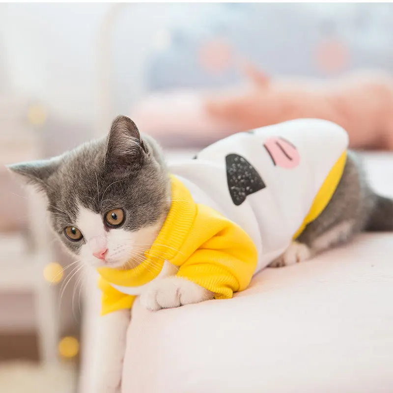 Autumn Cat Clothes Cute Casual Kitten Two-legged Sweater Puppet Short Pet Thin Velvet Cat Cotton Clothes