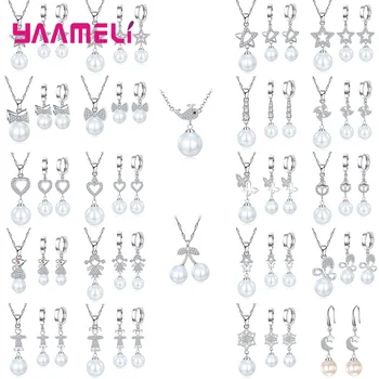 

Amazing Optional Styles Pearl Jewelry Sets For Women/Lady/Girls 925 Sterling Silver Janpanese Pearl Pendant Necklace Earrings