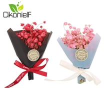 Красные розовые Искусственные цветы для дома, Натуральные сушеные цветы, мини букет цветов, свадебные украшения, реквизит для фотосессии