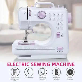 

Mini Sewing Machine 7.2W Electric Portable Sewing Machine Hand-Held Sewing Machine ABS Purple White Automatic Home