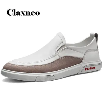 

Man Leather Shoes Slip on 2020 Summer Mens Shoe Genuine Leather Casual Loafers White Breathable New Arrivals Big Size