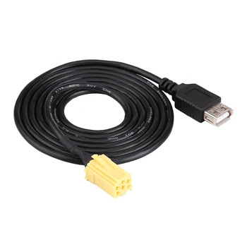 

USB Cable MINI-ISO 6Pin Connector Plug To USB Adapter Cable head units with "AUX" function Automotive electronic accessories
