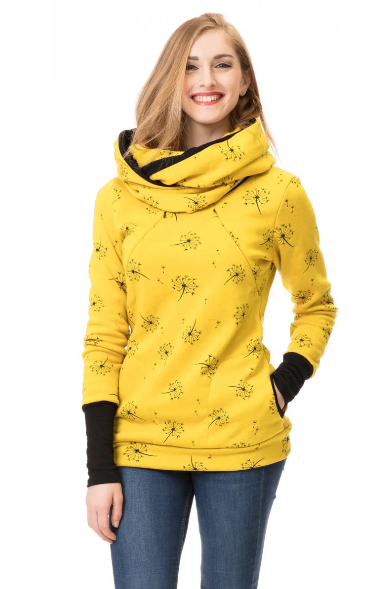 Yellow with scarf Одежда для беременных и кормящих женщин; Сезон Зима; плотная одежда для беременных и кормящих женщин; топы; футболка в горошек; осенняя одежда для кормления грудью - Цвет: Yellow with scarf