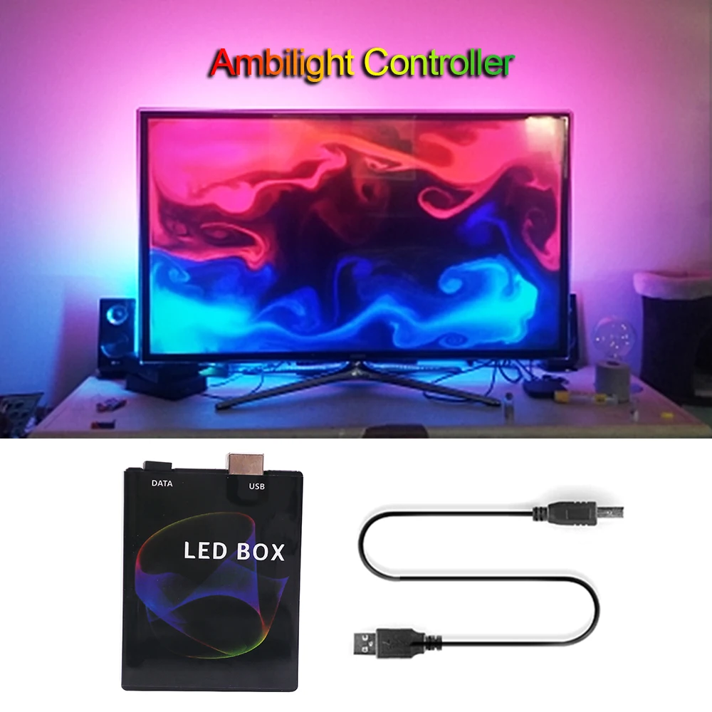 USB Powered 5V RGB LED Strip Light Backlight for LCD TV PC Computer Case Monitor 