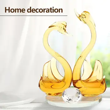 

Colorful Crystal Swan Figurines Diamond Simple Handmade Ornaments DIY Arts Present Props Romantic Home Auto Decoration