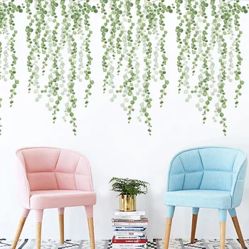 

Large Nordic Green Vine Vinyl Wall Stickers for Living room Bedroom Wall Decor Remvable PVC Wall Decals Murals Home Decoration