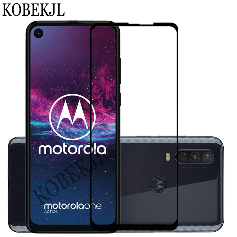 Motorola One Action glass Moto One Action закаленное стекло для Motorola One Action OneAction XT2013 Защитная пленка для экрана - Цвет: Black