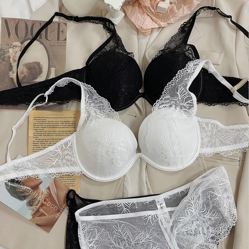 Women Lace Lingerie Set Comfortable No-Underwire Embroidery Bra and Panty  Sets Girl Cute Two Piece Sexy Padded Bras (Color : White Bra, Size : 85D) :  : Clothing, Shoes & Accessories