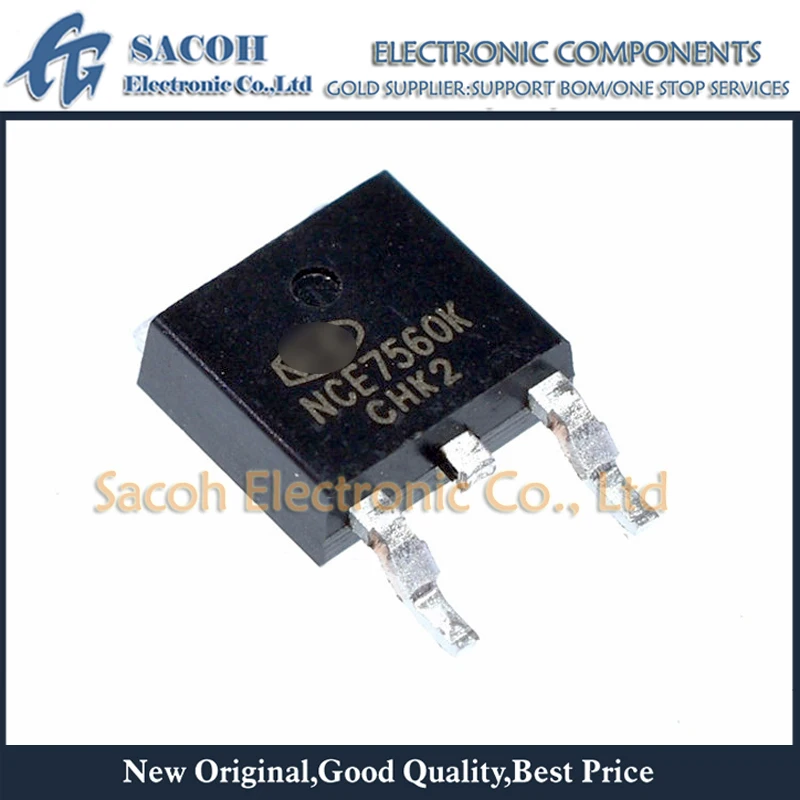 10 шт./лот NCE7560K NCE7560 или NCE7559K TO-252 60A 75 в N-канальный режим повышения мощности MOSFET |