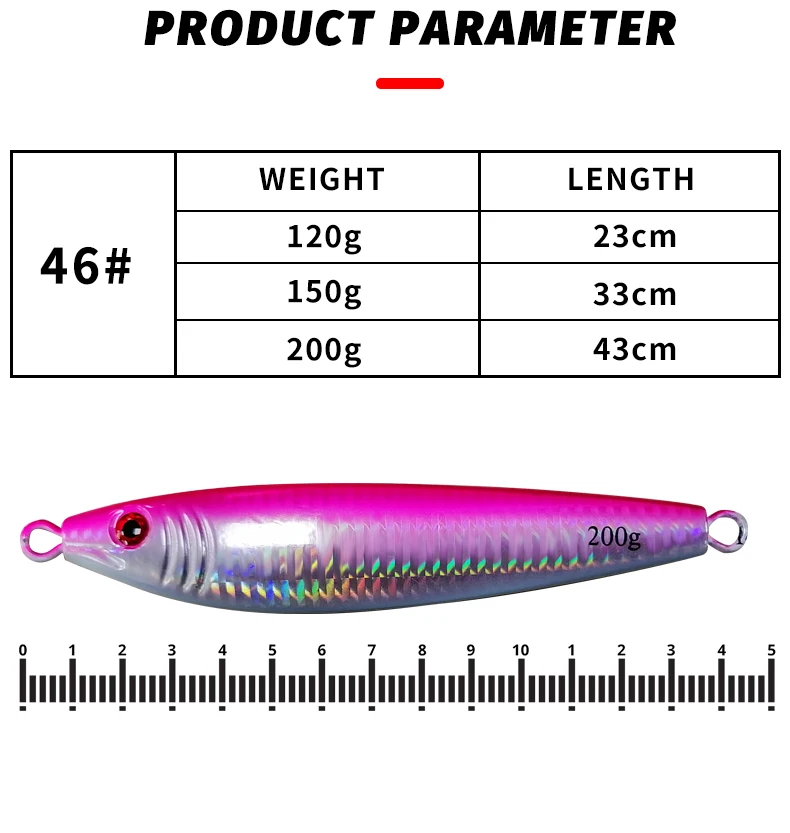 TEASER S Form 120g 150g 200g Langsam Sinking Angeln Locken Jig Shore Guss Löffel Sinking Langsam Fallen locken Harten Köder Angeln Tackle – Detail 6