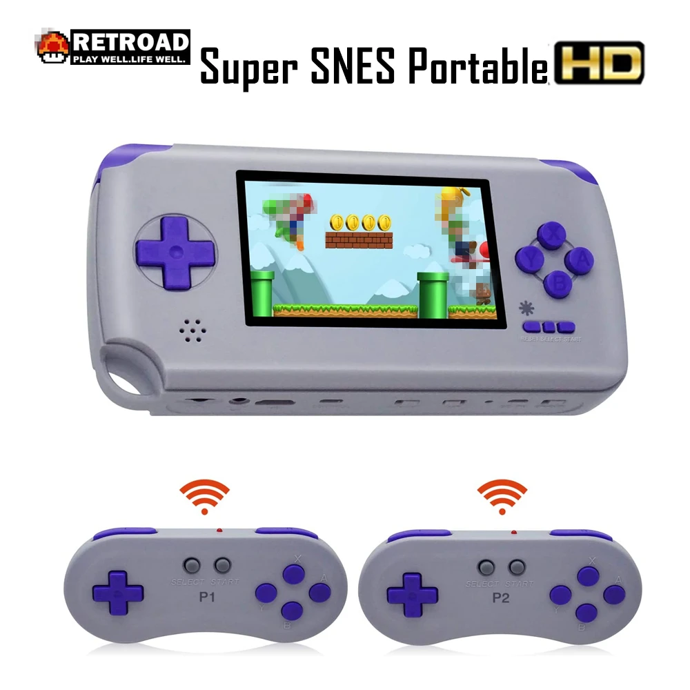 Портативная игровая консоль HD Super SNES картридж Solt 4 3 дюйма 2 ГГц беспроводные
