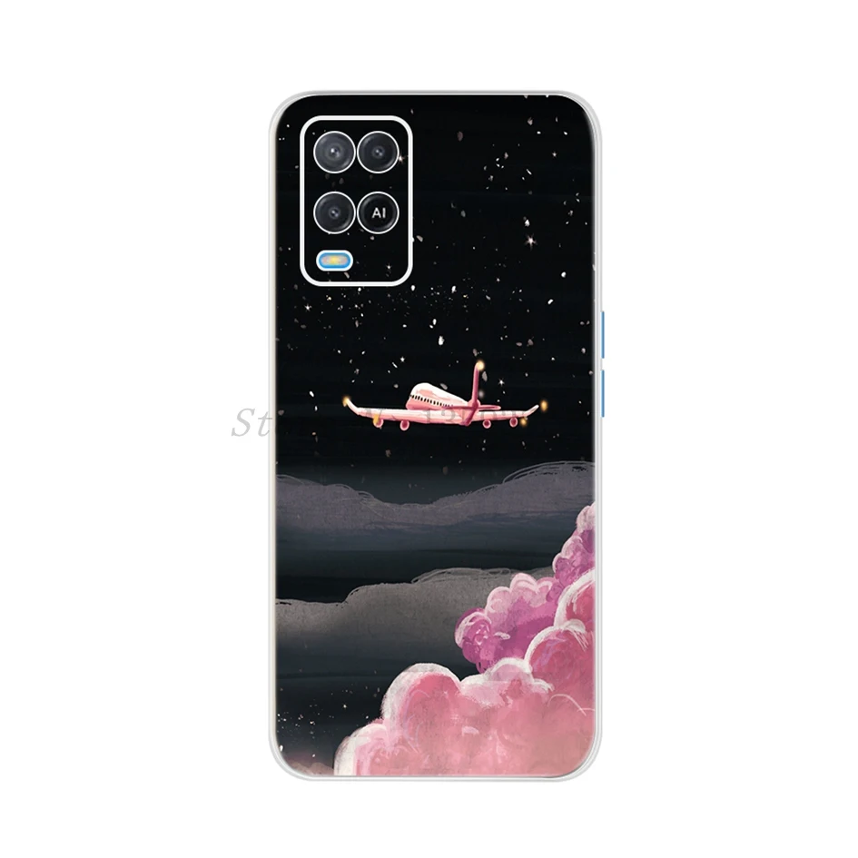For OPPO A54 A54S Case Fashion Tulip Flower Printed TPU Soft Silicone Phone Case on For OPPOA54 A 54 S CPH2273 Back Cover Bumper best case for oppo cell phone